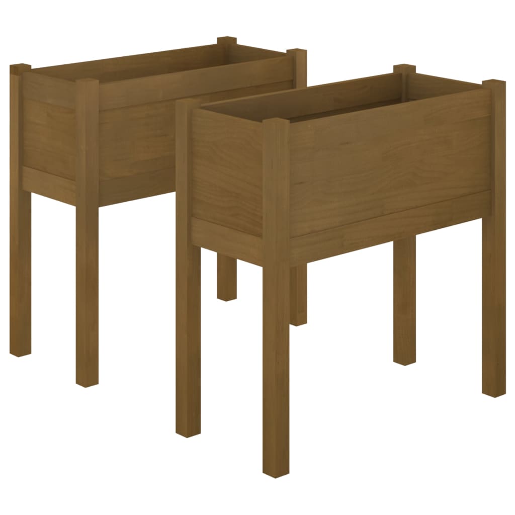 Fioriere 2 pz Ambra 70x31x70 cm in Legno Massello di Pino