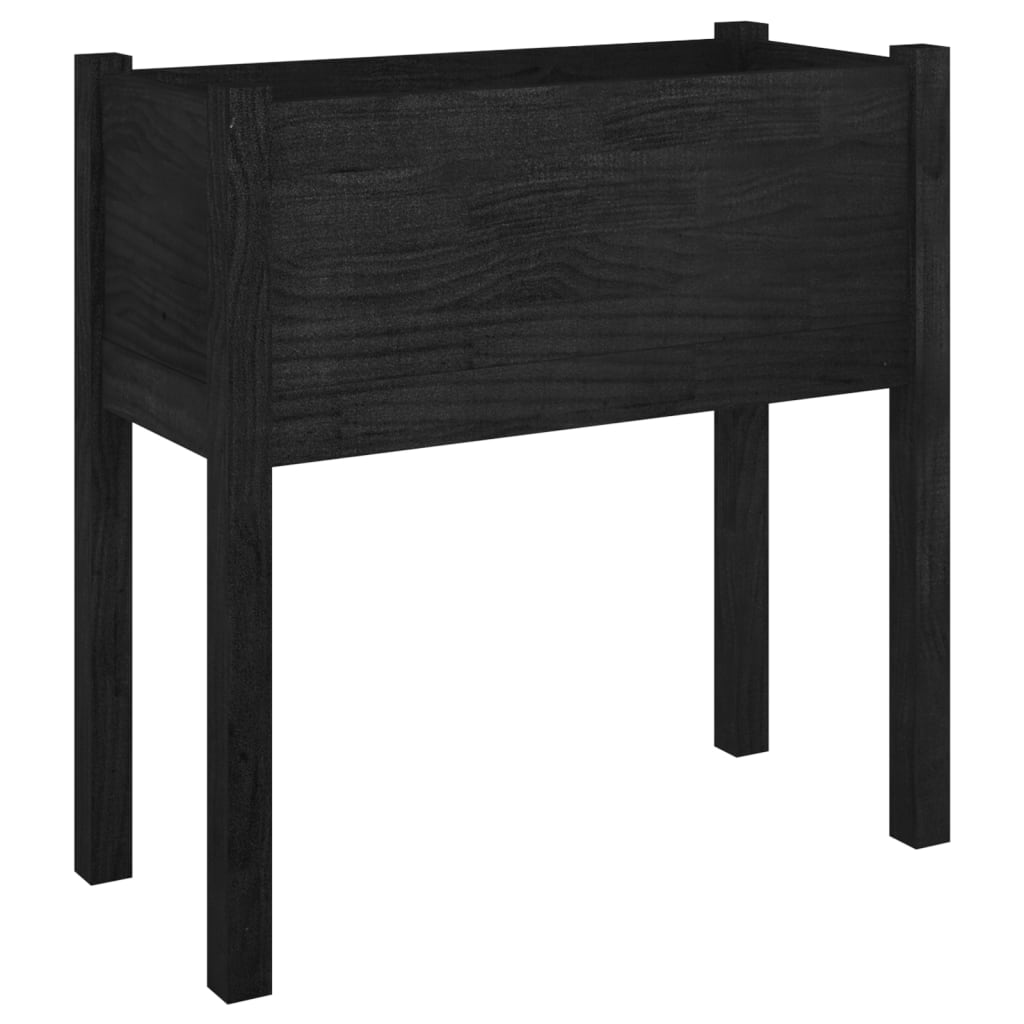 Fioriera da Giardino Nera 70x31x70 cm in Legno Massello di Pino