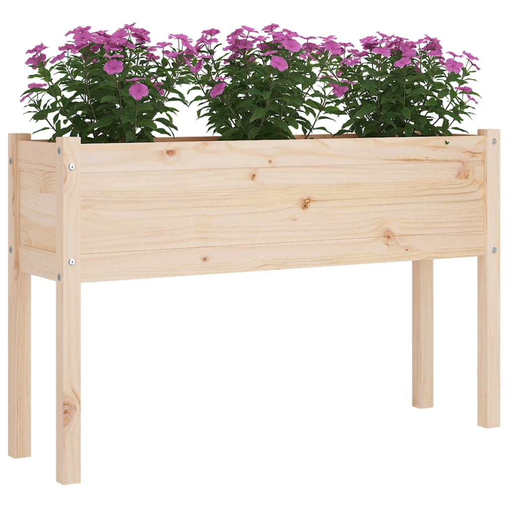 Fioriera da Giardino 110x31x70 cm in Legno Massello di Pino