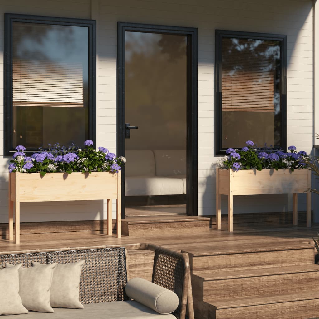 Fioriere da Giardino 2 pz 110x31x70cm in Legno Massello di Pino