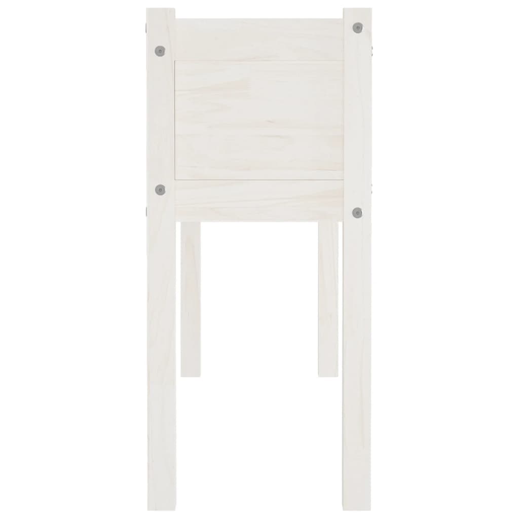 Fioriera da Giardino Bianca 110x31x70 cm Legno Massello di Pino