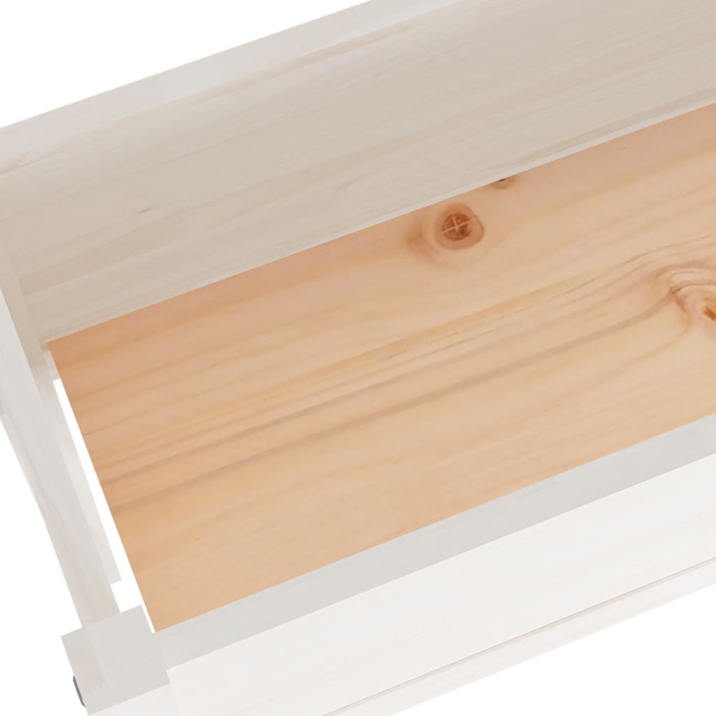 Fioriere da Giardino 2 pz Bianche 110x31x70 cm in Legno di Pino