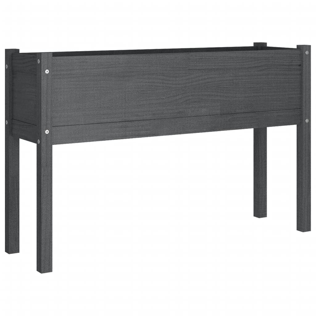 Fioriera da Giardino Grigia 110x31x70 cm Legno Massello di Pino