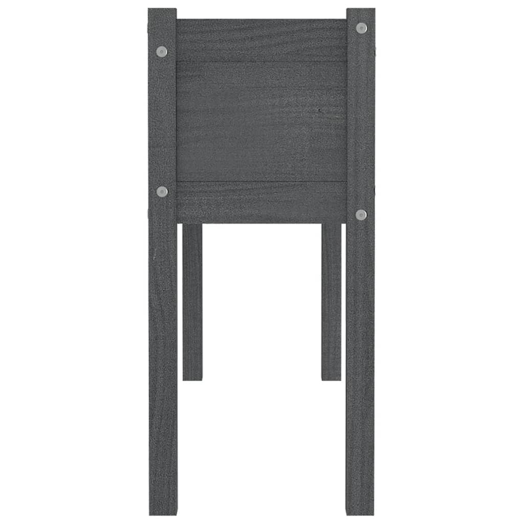 Fioriera da Giardino Grigia 110x31x70 cm Legno Massello di Pino
