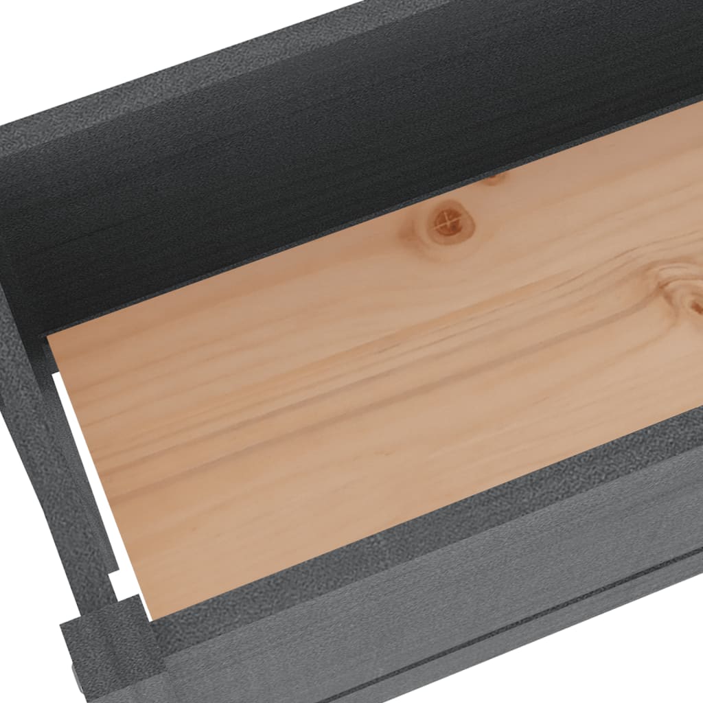 Fioriera da Giardino Grigia 110x31x70 cm Legno Massello di Pino