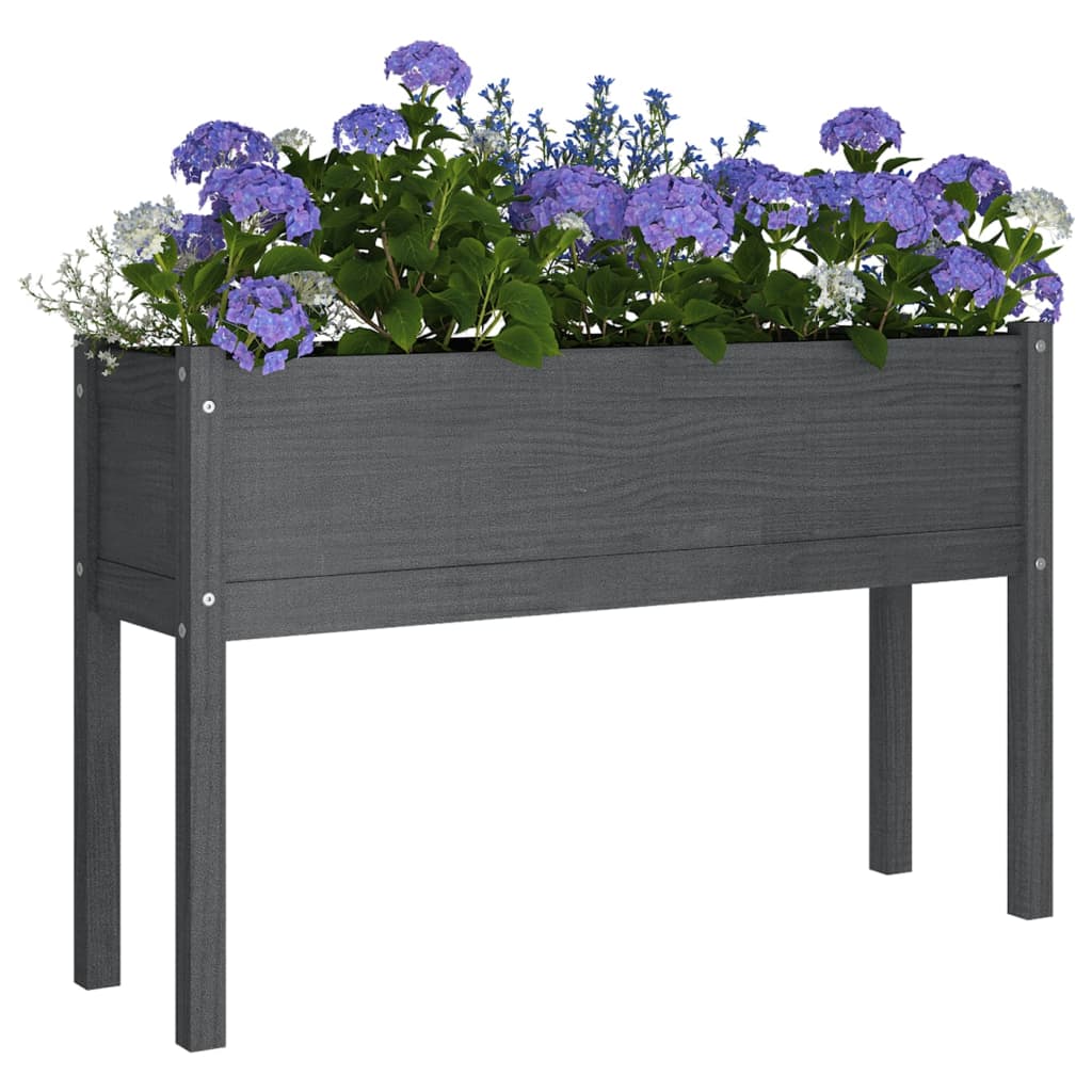 Fioriere da Giardino 2 pz Grigie 110x31x70 cm in Legno di Pino