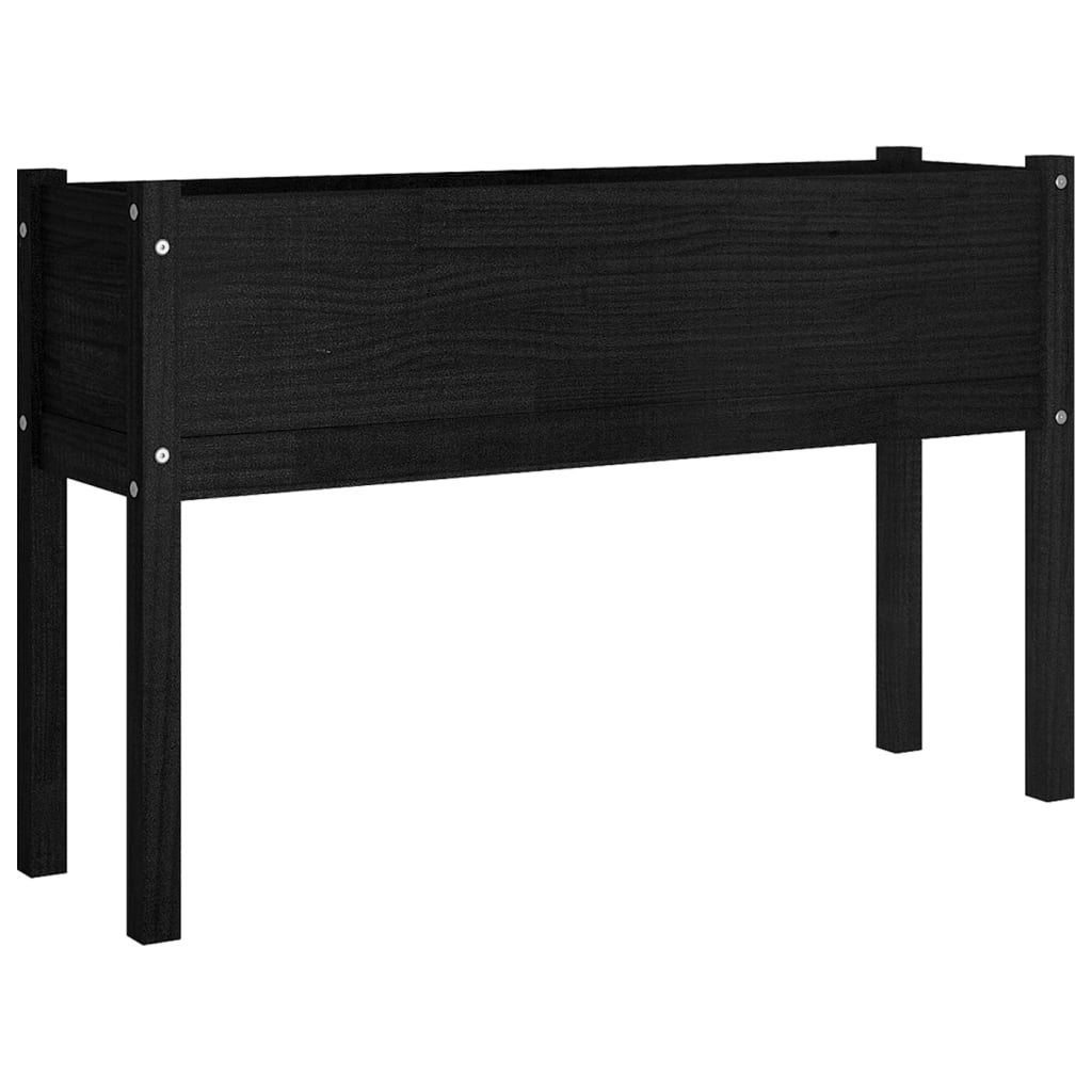 Fioriere da Giardino 2 pz Nere 110x31x70 cm in Legno di Pino