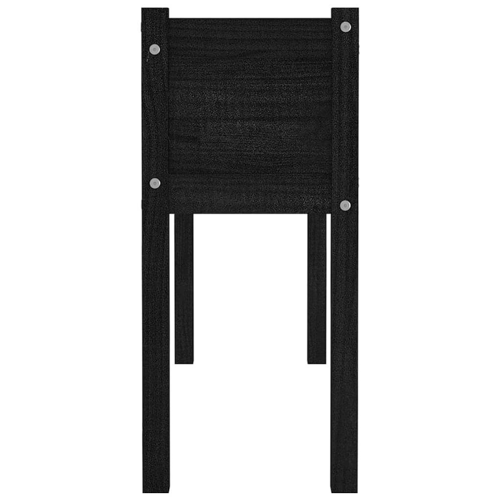 Fioriere da Giardino 2 pz Nere 110x31x70 cm in Legno di Pino