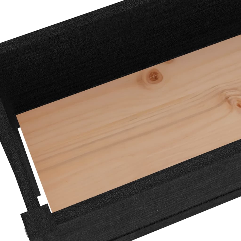 Fioriere da Giardino 2 pz Nere 110x31x70 cm in Legno di Pino