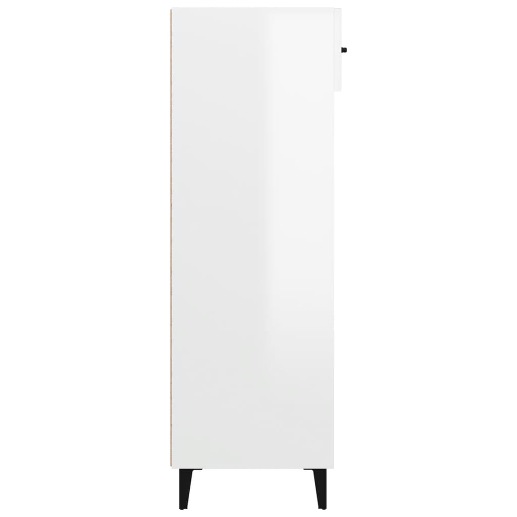 Scarpiera Bianco Lucido 60x35x105 cm in Legno Multistrato