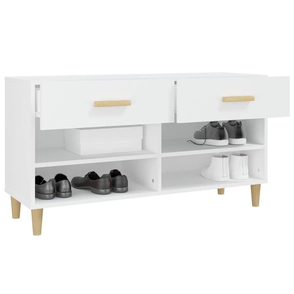 Scarpiera Bianca 102x35x55 cm in Legno Multistrato