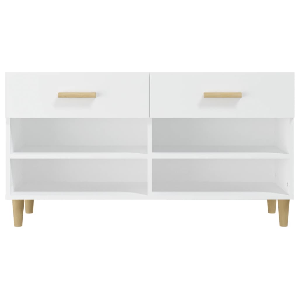 Scarpiera Bianca 102x35x55 cm in Legno Multistrato