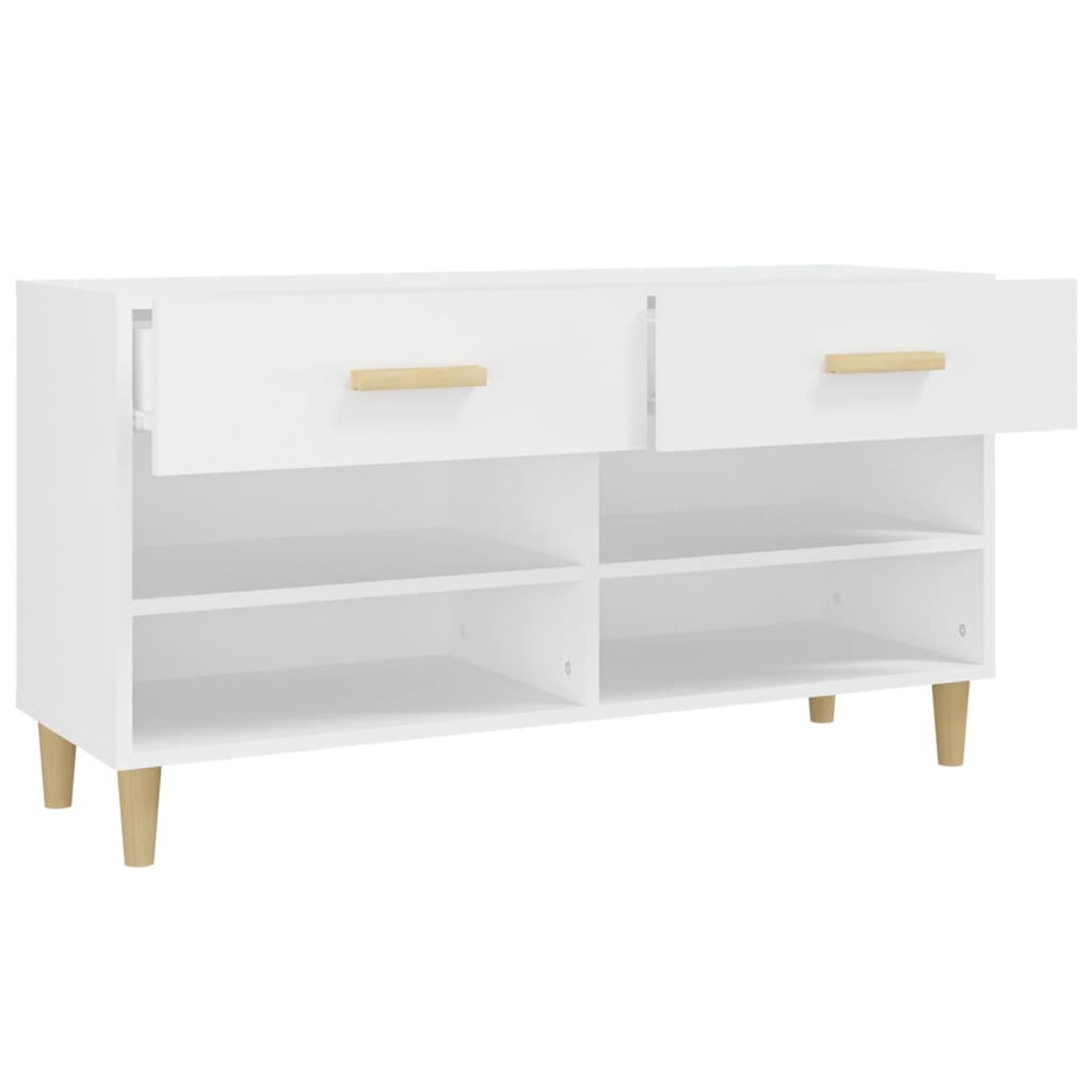 Scarpiera Bianca 102x35x55 cm in Legno Multistrato