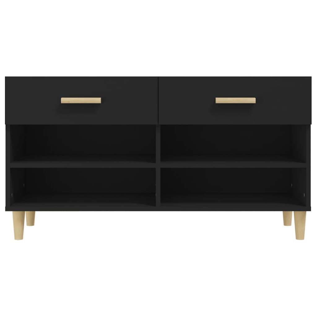 Scarpiera Nera 102x35x55 cm in Legno Multistrato