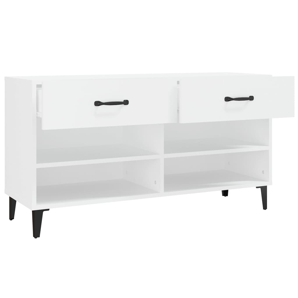 Scarpiera Bianca 102x35x55 cm in Legno Multistrato