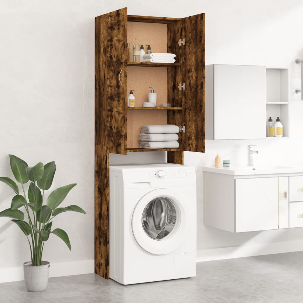 Mobile per Lavatrice Rovere Fumo 64x25,5x190 cm