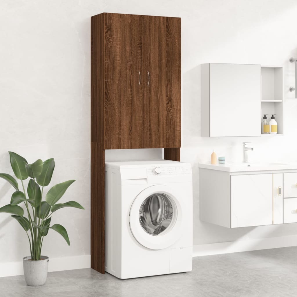 Mobile per Lavatrice Rovere Marrone 64x25,5x190 cm