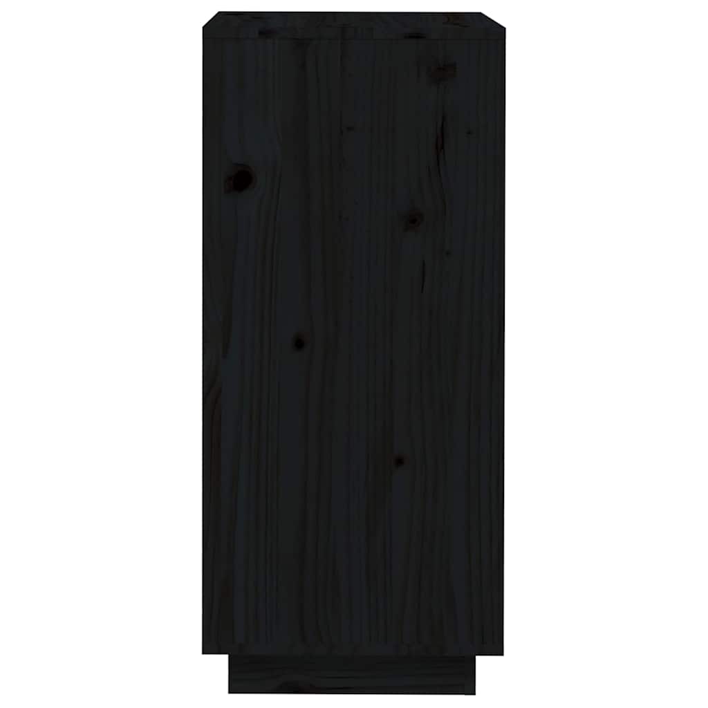 Scarpiera Nera 35x35x80 cm in Legno Massello di Pino