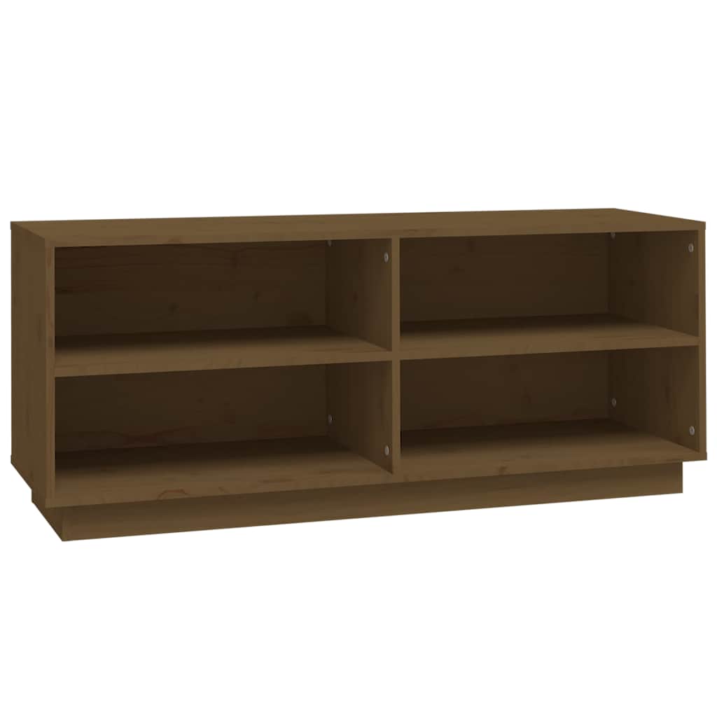 Scarpiera Marrone Ambra 110x34x45 cm in Legno Massello di Pino