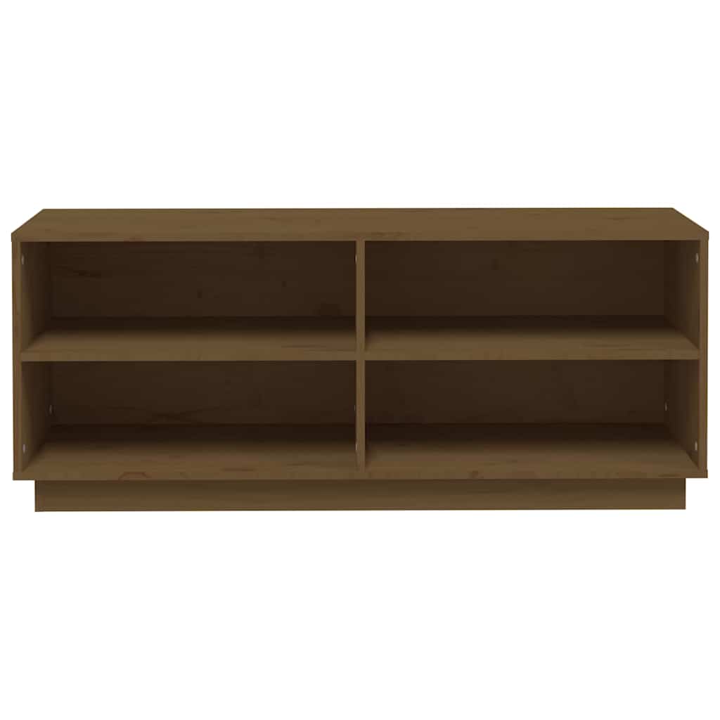 Scarpiera Marrone Ambra 110x34x45 cm in Legno Massello di Pino