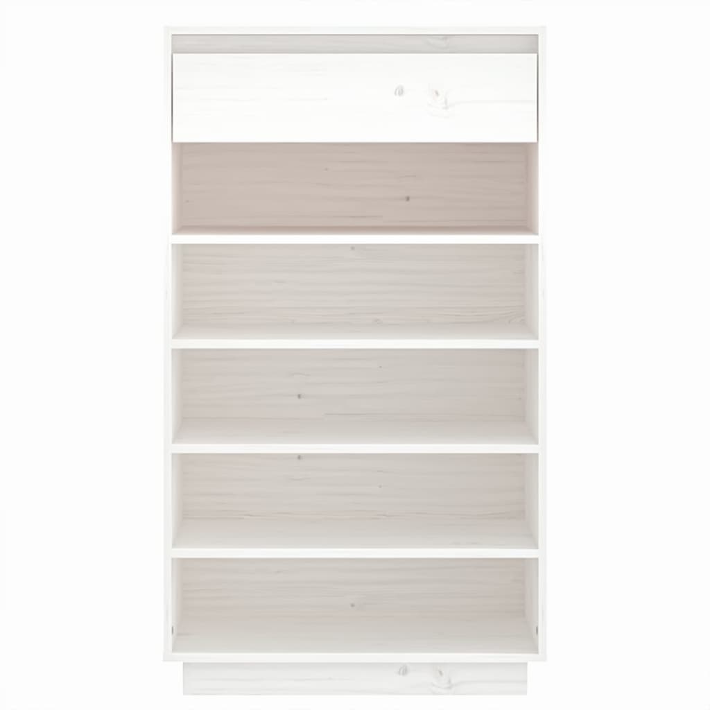 Scarpiera Bianca 60x34x105 cm in Legno Massello di Pino