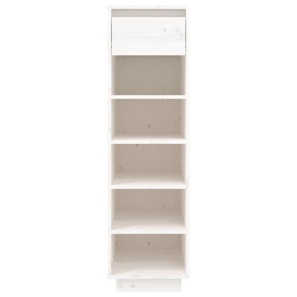Scarpiera Bianca 30x34x105 cm in Legno Massello di Pino