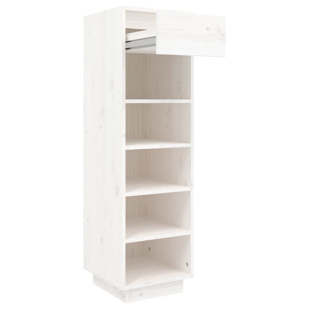 Scarpiera Bianca 30x34x105 cm in Legno Massello di Pino