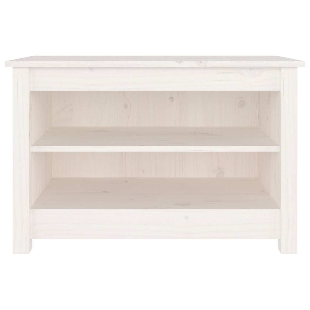 Scarpiera Bianca 70x38x45,5 cm in Legno Massello di Pino