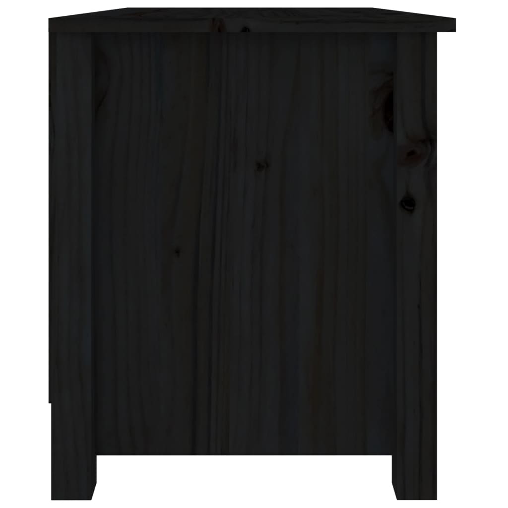 Scarpiera Nera 70x38x45,5 cm in Legno Massello di Pino