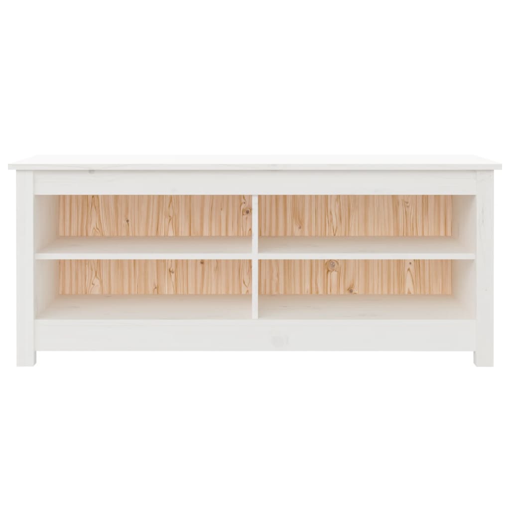 Scarpiera Bianca 110x38x45,5 cm in Legno Massello di Pino