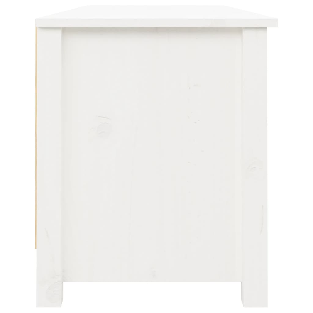 Scarpiera Bianca 110x38x45,5 cm in Legno Massello di Pino