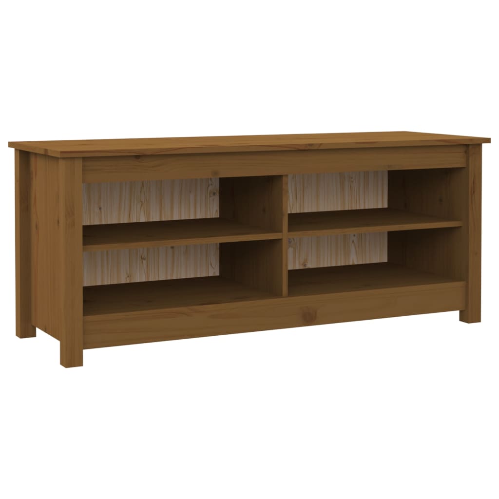 Scarpiera Ambrata 110x38x45,5 cm in Legno Massello di Pino