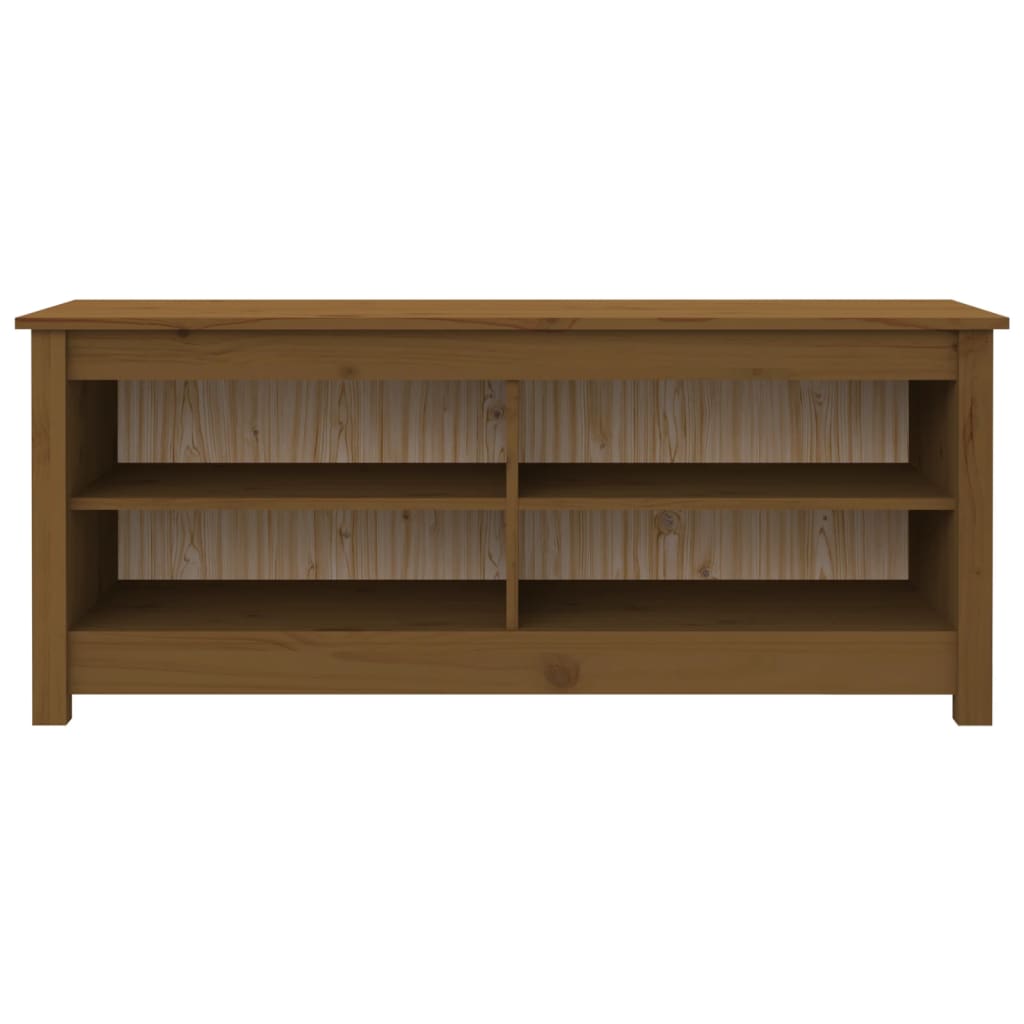 Scarpiera Ambrata 110x38x45,5 cm in Legno Massello di Pino