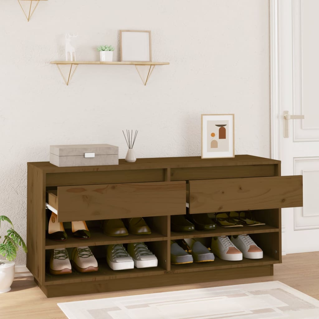 Scarpiera ambra 110x34x52 cm in Legno Massello di Pino
