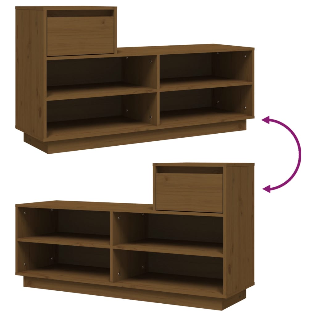 Scarpiera ambra 110x34x61 cm in Legno Massello di Pino
