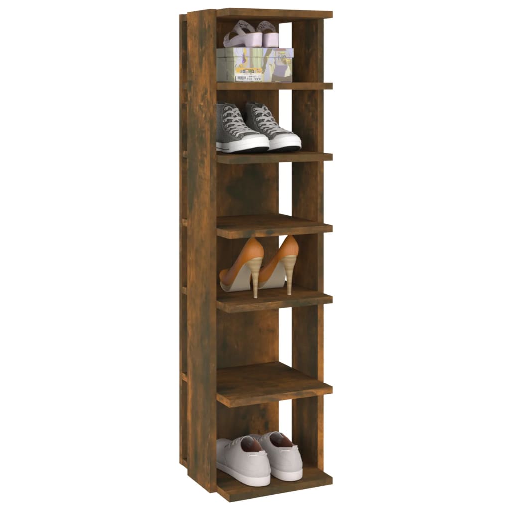 Scarpiere 2 pz Rovere Fumo 27,5x27x102 cm in Legno Multistrato