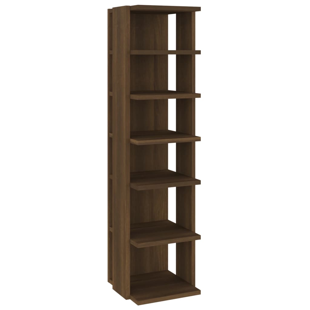 Scarpiera Rovere Marrone 27,5x27x102 cm in Legno Multistrato