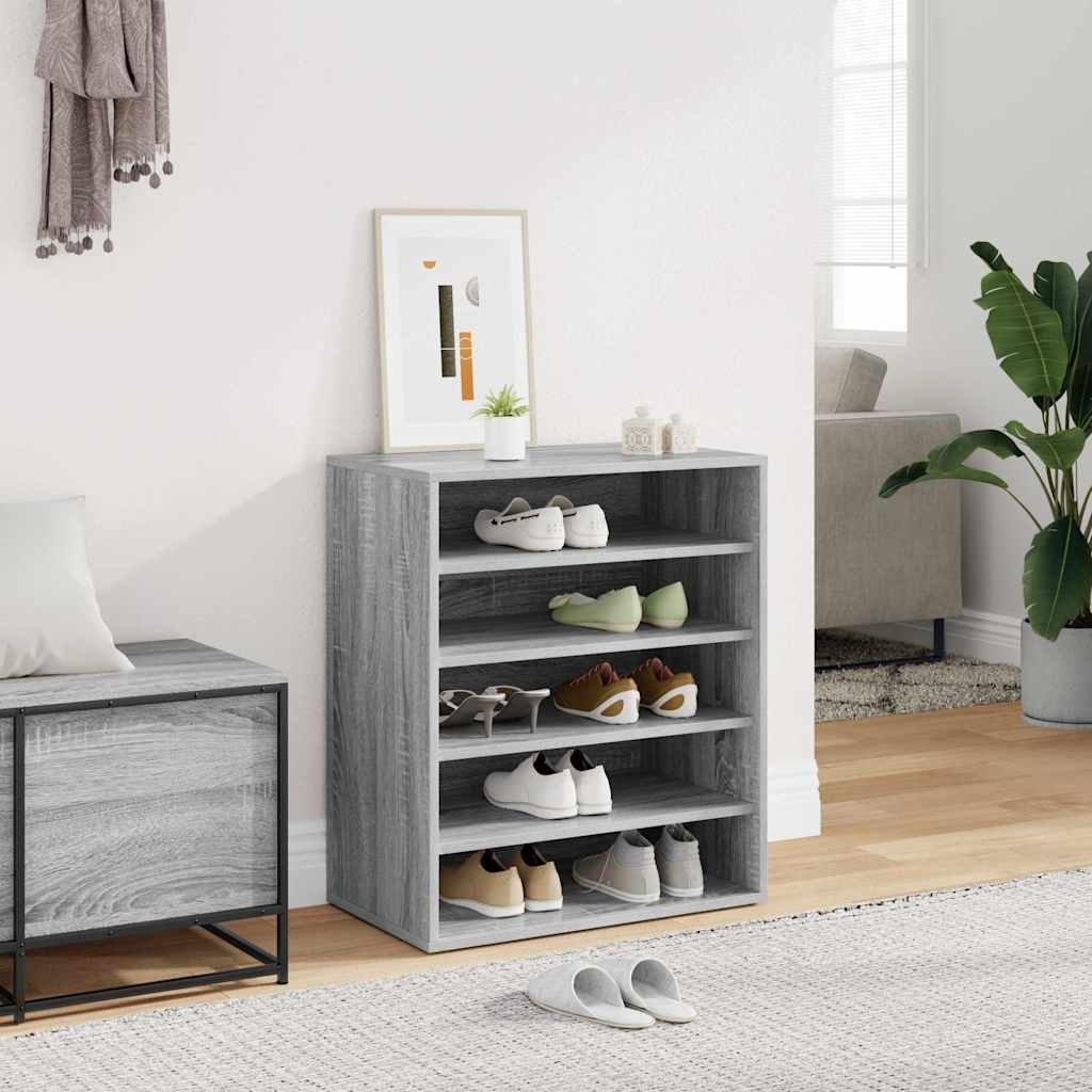 Scarpiera Grigio Sonoma 60x35x70 cm in Legno Multistrato