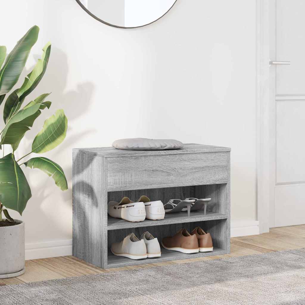 Scarpiera Grigio Sonoma 60x30x45 cm in Legno Multistrato
