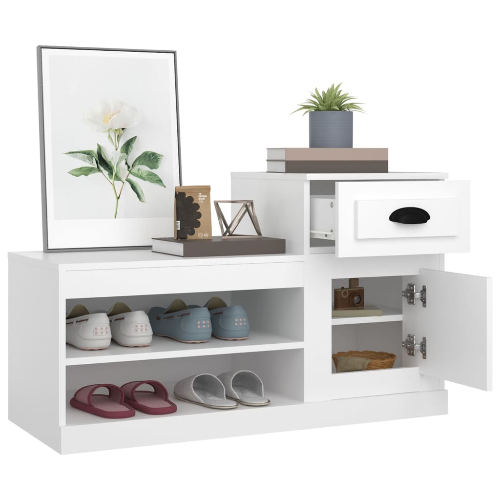 Scarpiera Bianca 100x42x60 cm in Legno Multistrato