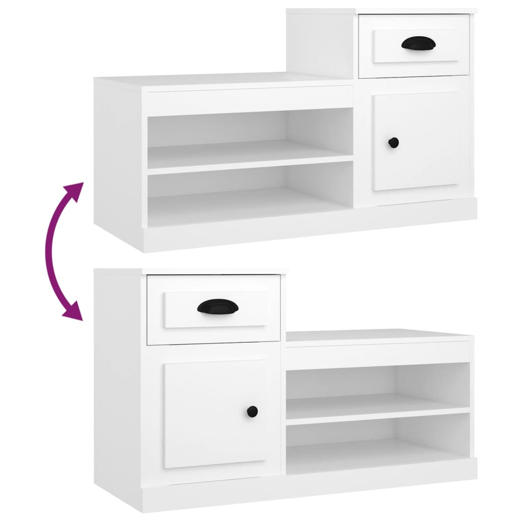 Scarpiera Bianca 100x42x60 cm in Legno Multistrato