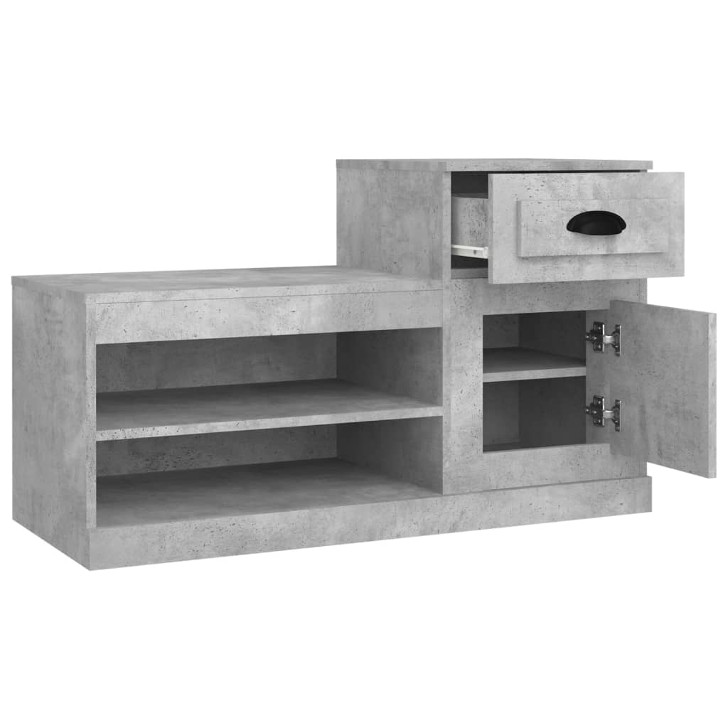 Scarpiera Grigio Cemento 100x42x60 cm in Legno Multistrato