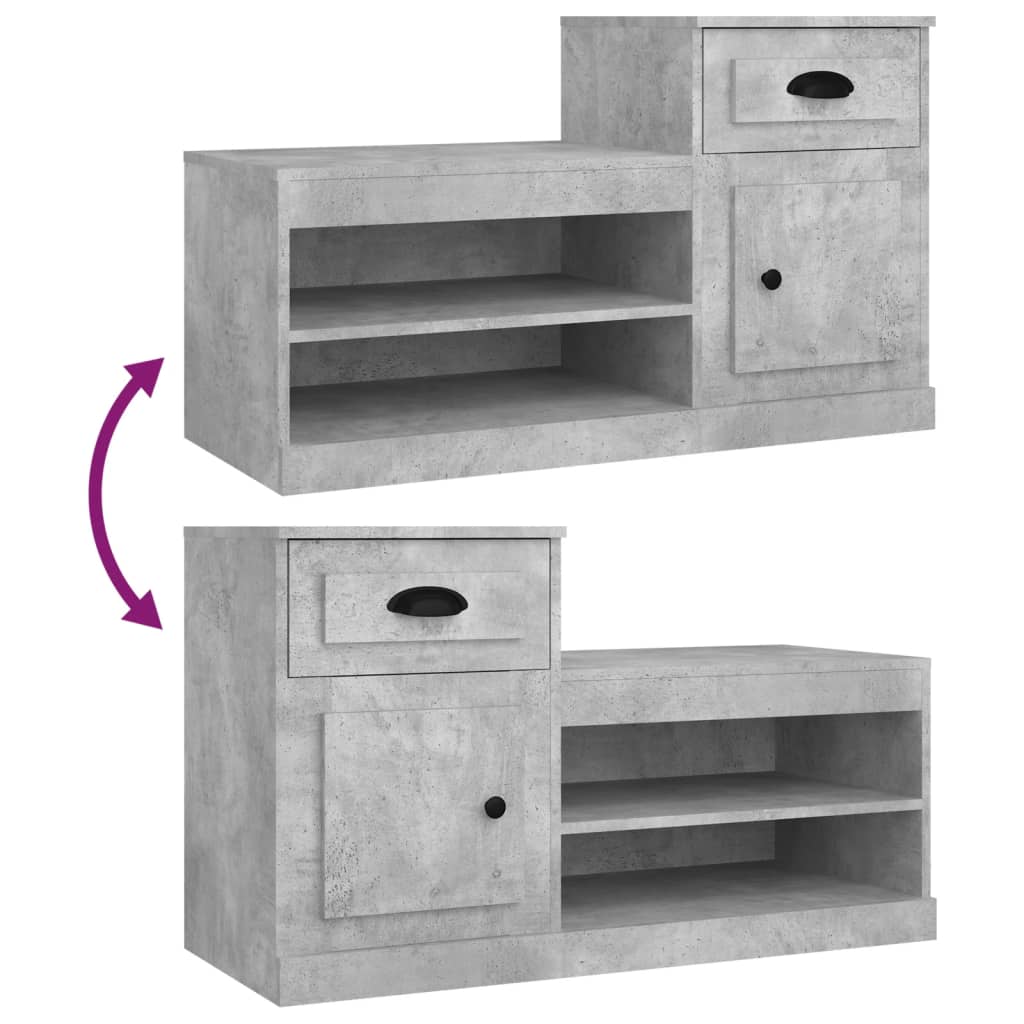 Scarpiera Grigio Cemento 100x42x60 cm in Legno Multistrato