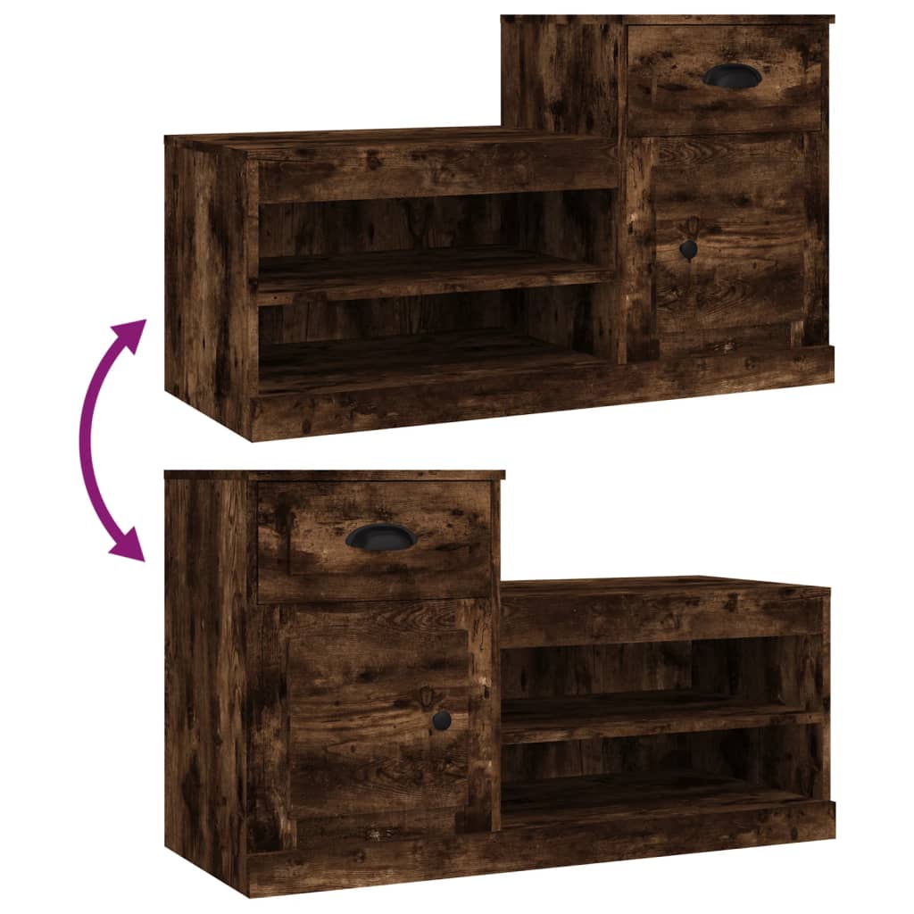 Scarpiera Rovere Fumo 100x42x60 cm in Legno Multistrato