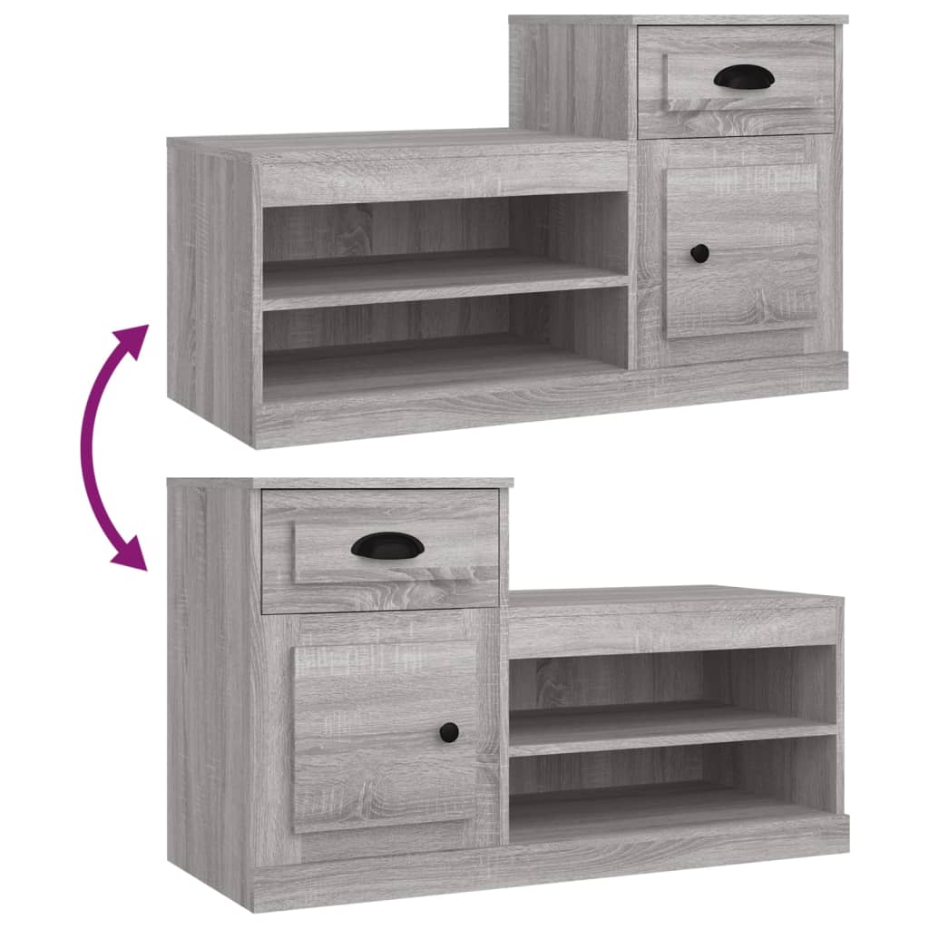 Scarpiera Grigio Sonoma 100x42x60 cm in Legno Multistrato