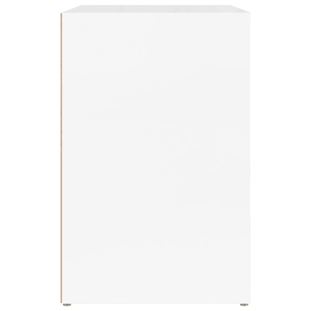 Scarpiera Bianco Lucido 130x35x54 cm in Legno Multistrato
