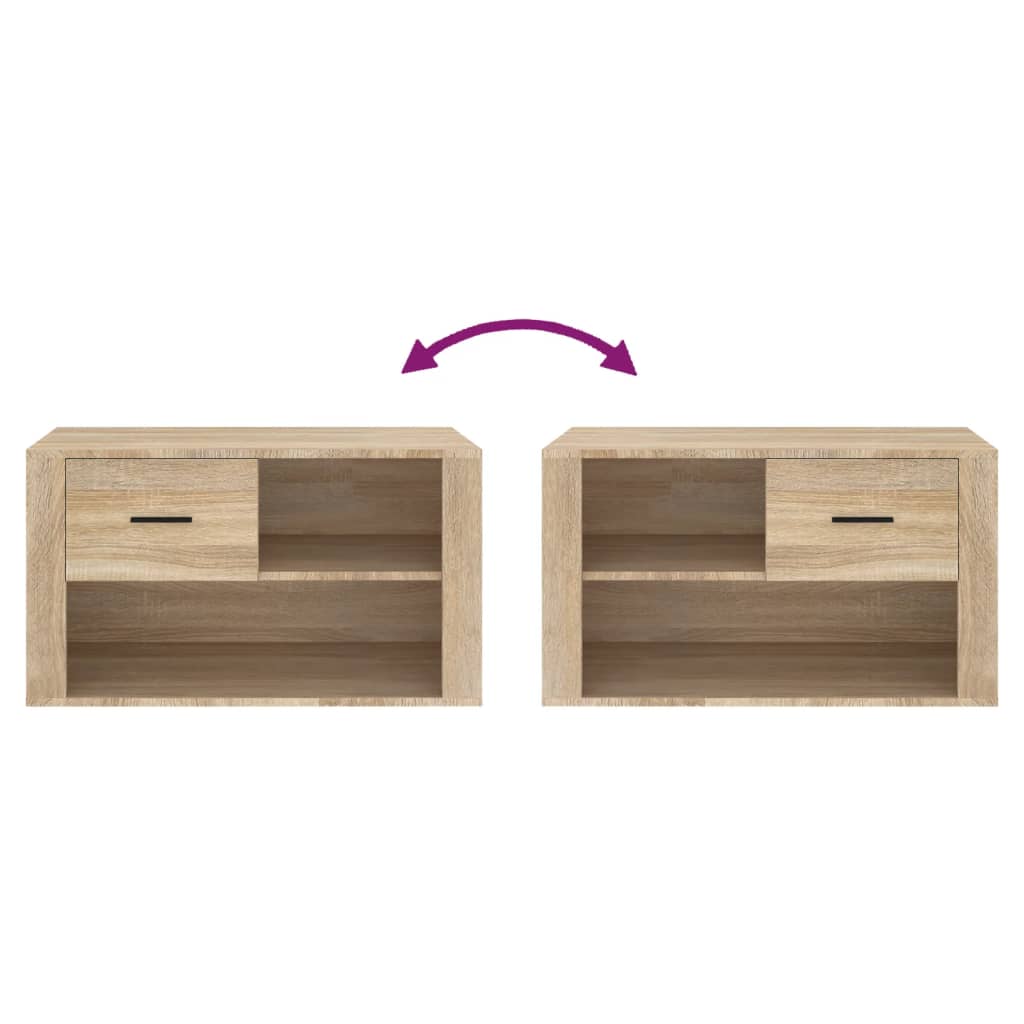 Scarpiera Rovere Sonoma 80x35x45 cm in Legno Multistrato