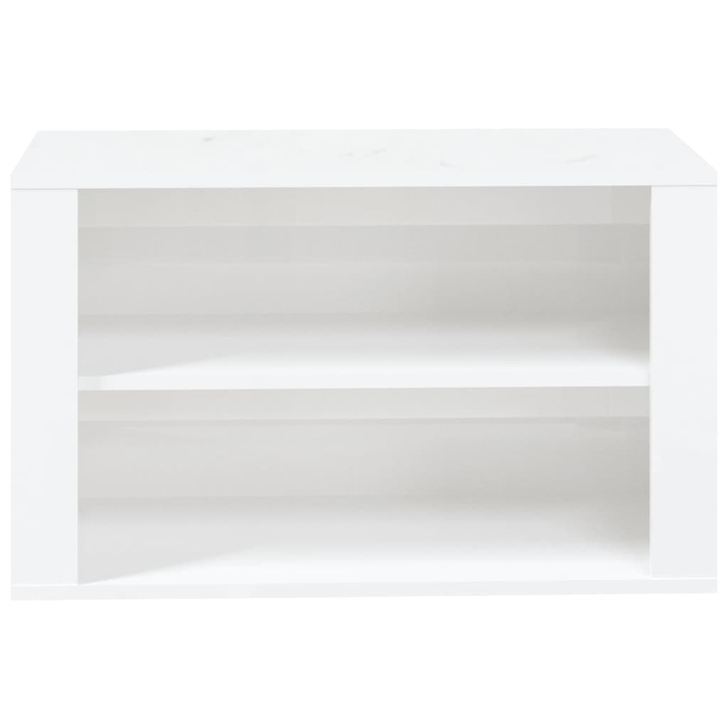 Scarpiera Bianco Lucido 75x35x45 cm in Legno Multistrato