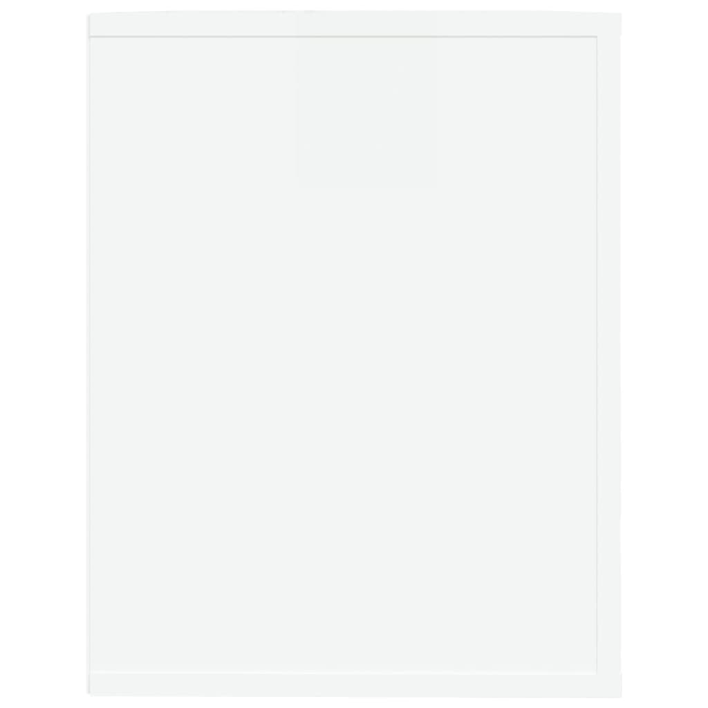 Scarpiera Bianco Lucido 75x35x45 cm in Legno Multistrato