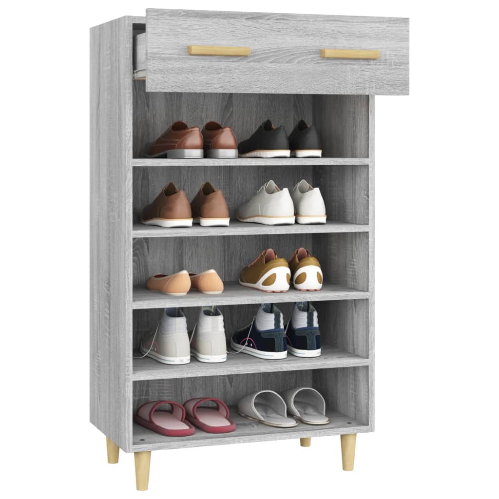 Scarpiera Grigio Sonoma 60x35x105 cm in Legno Multistrato